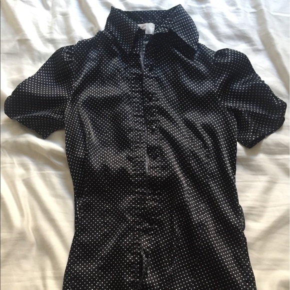 Tops - Espada Petite polka dot silky blouse elegant